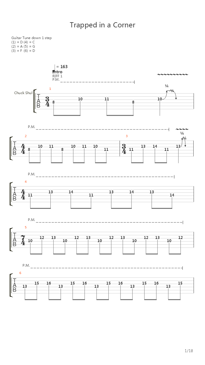 Trapped In A Corner吉他谱