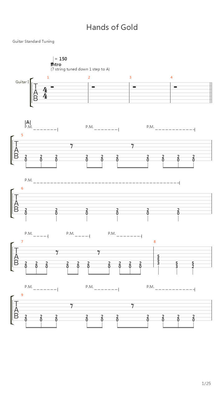 Hands Of Gold吉他谱
