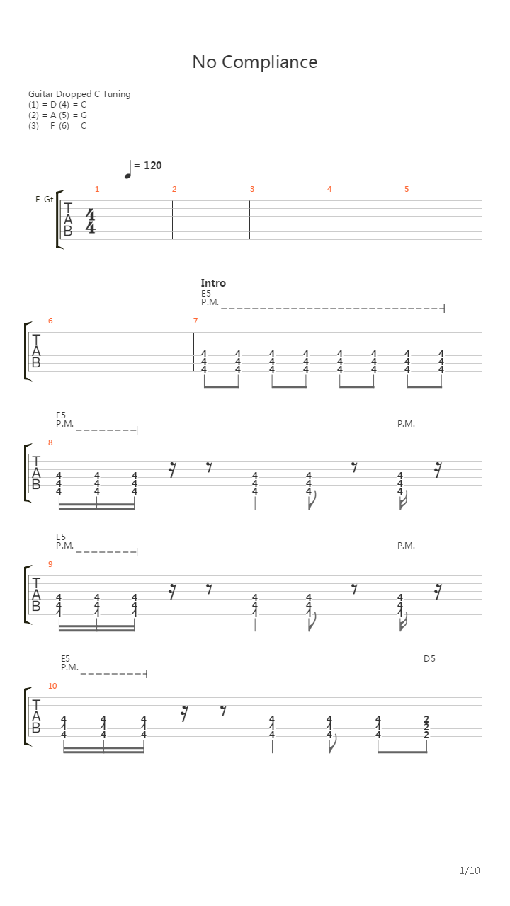No Compliance吉他谱
