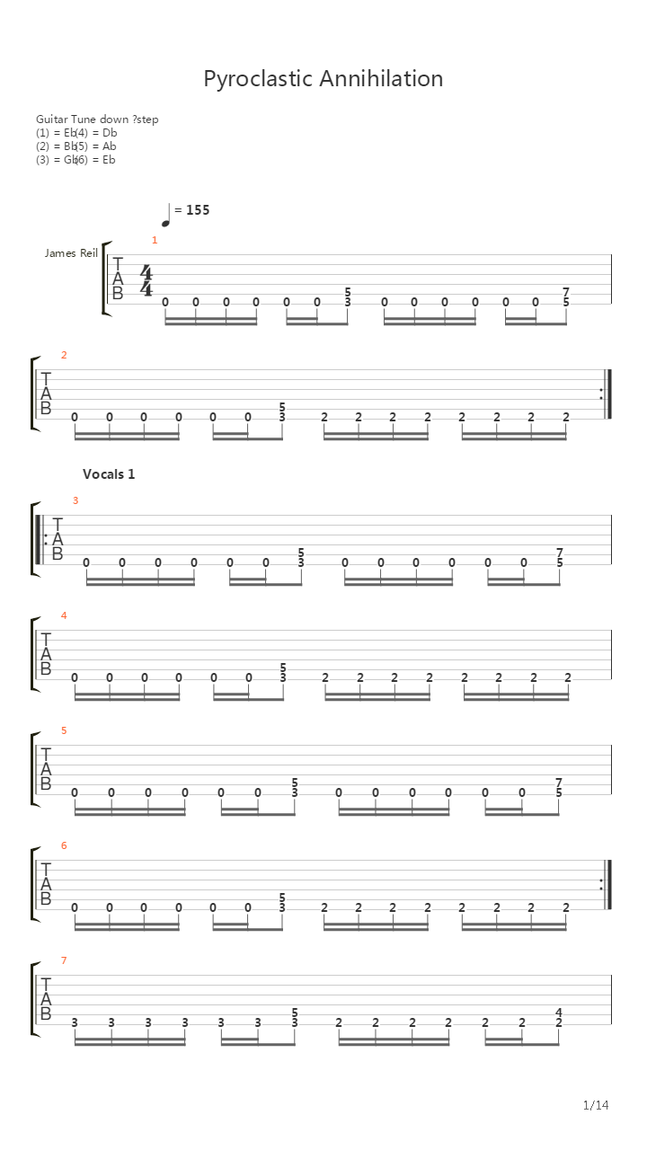 Pyroclastic Annihilation吉他谱