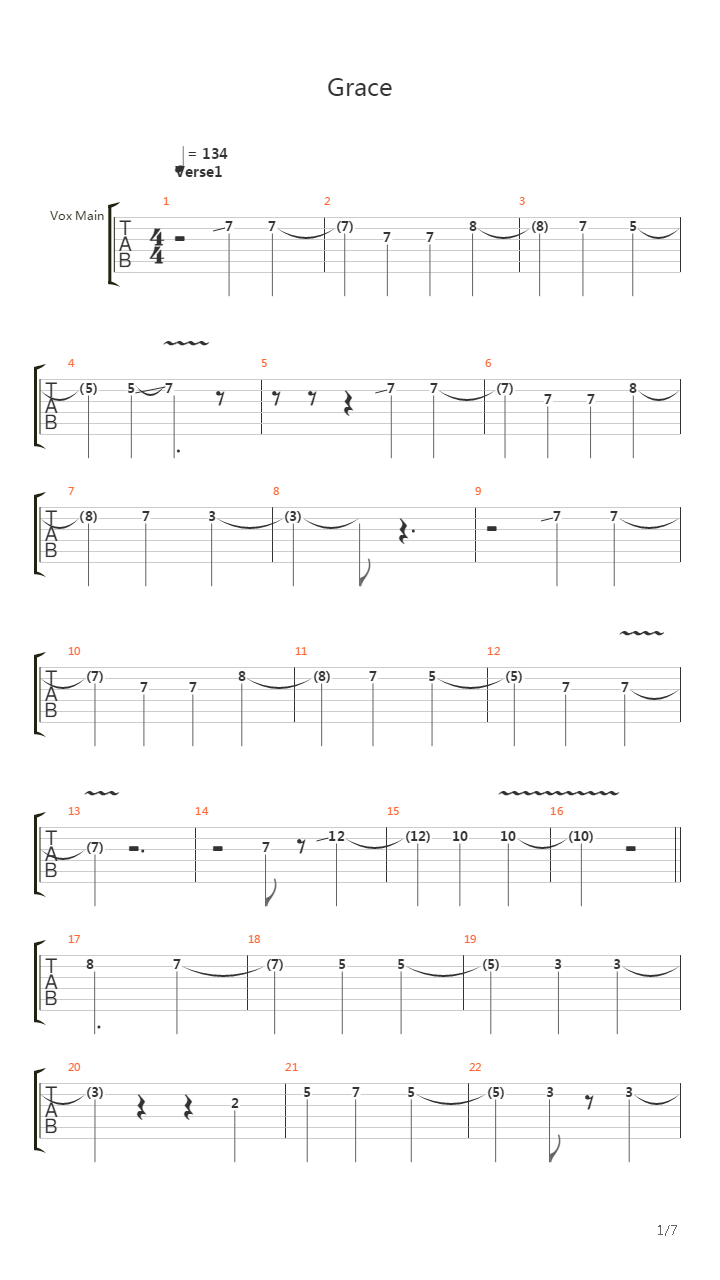 Grace吉他谱
