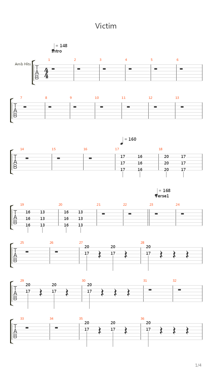 Victim吉他谱