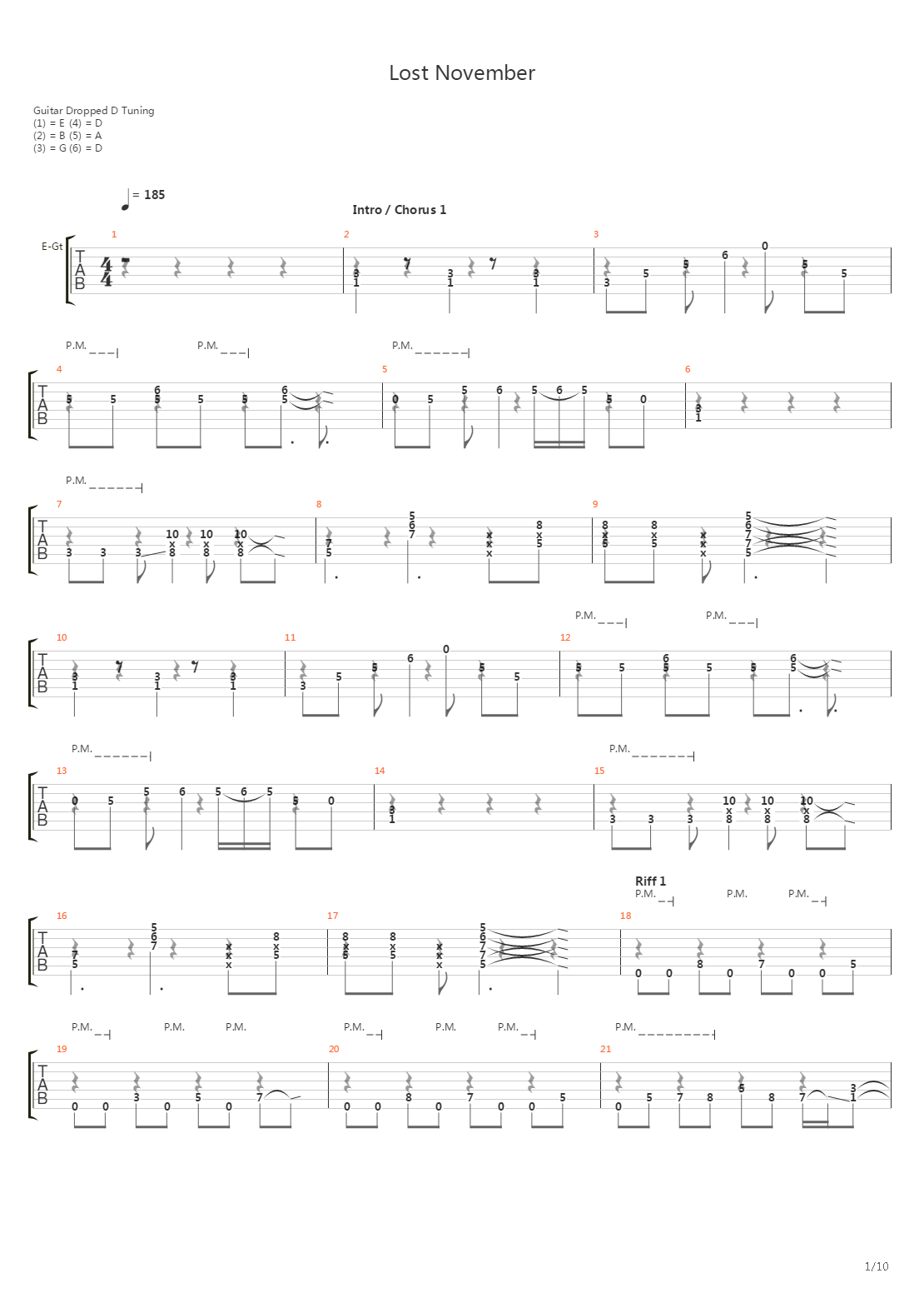 Lost November吉他谱