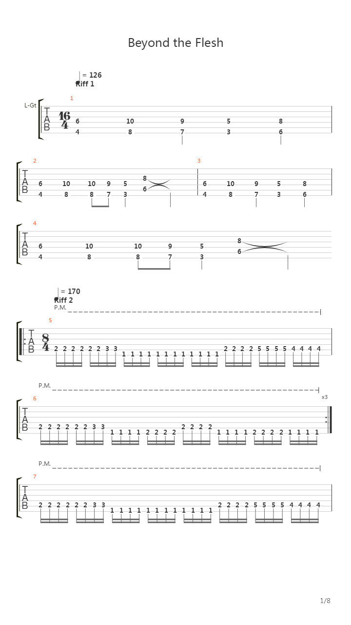 Beyond The Flesh吉他谱