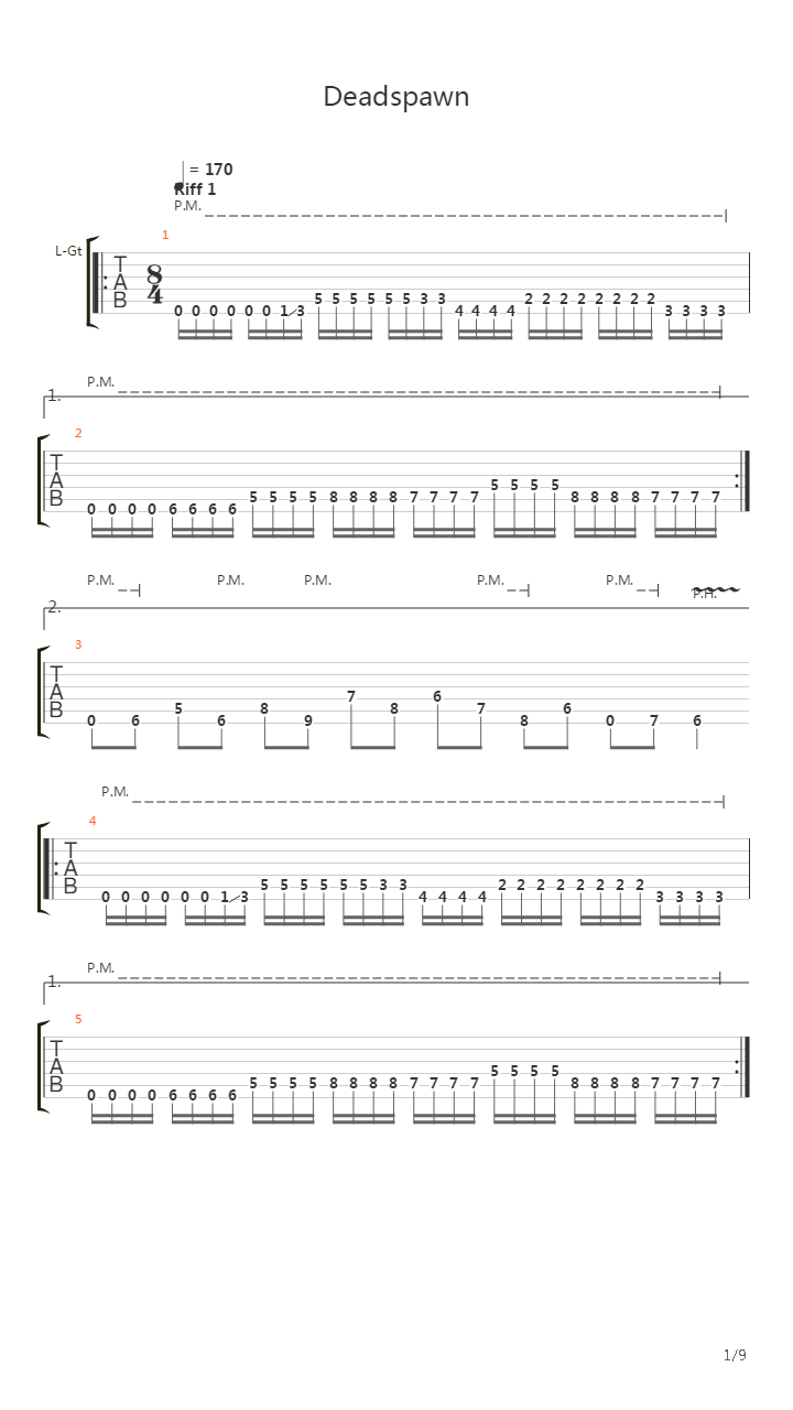 Deadspawn吉他谱