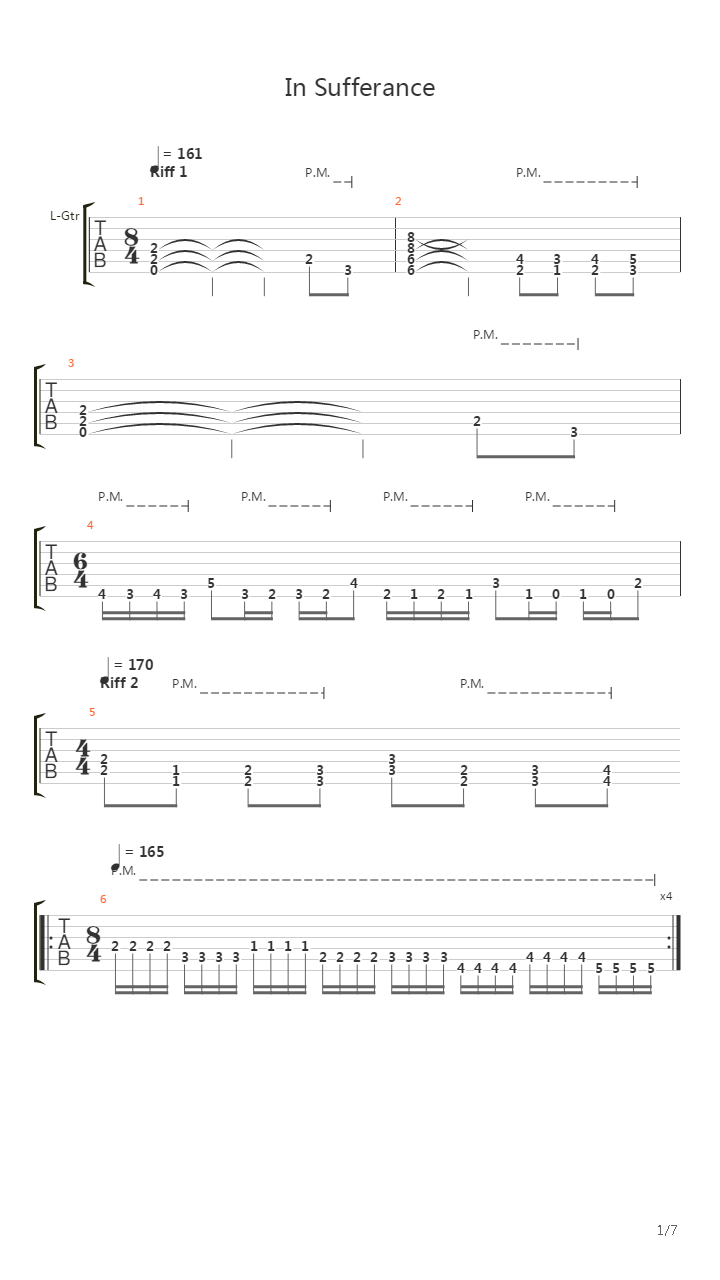 In Sufferance吉他谱