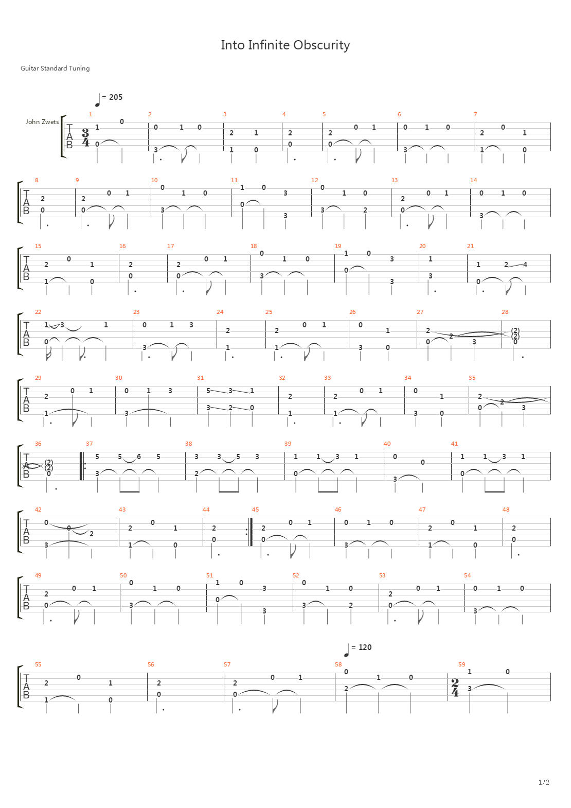 Into Infinite Obscurity吉他谱