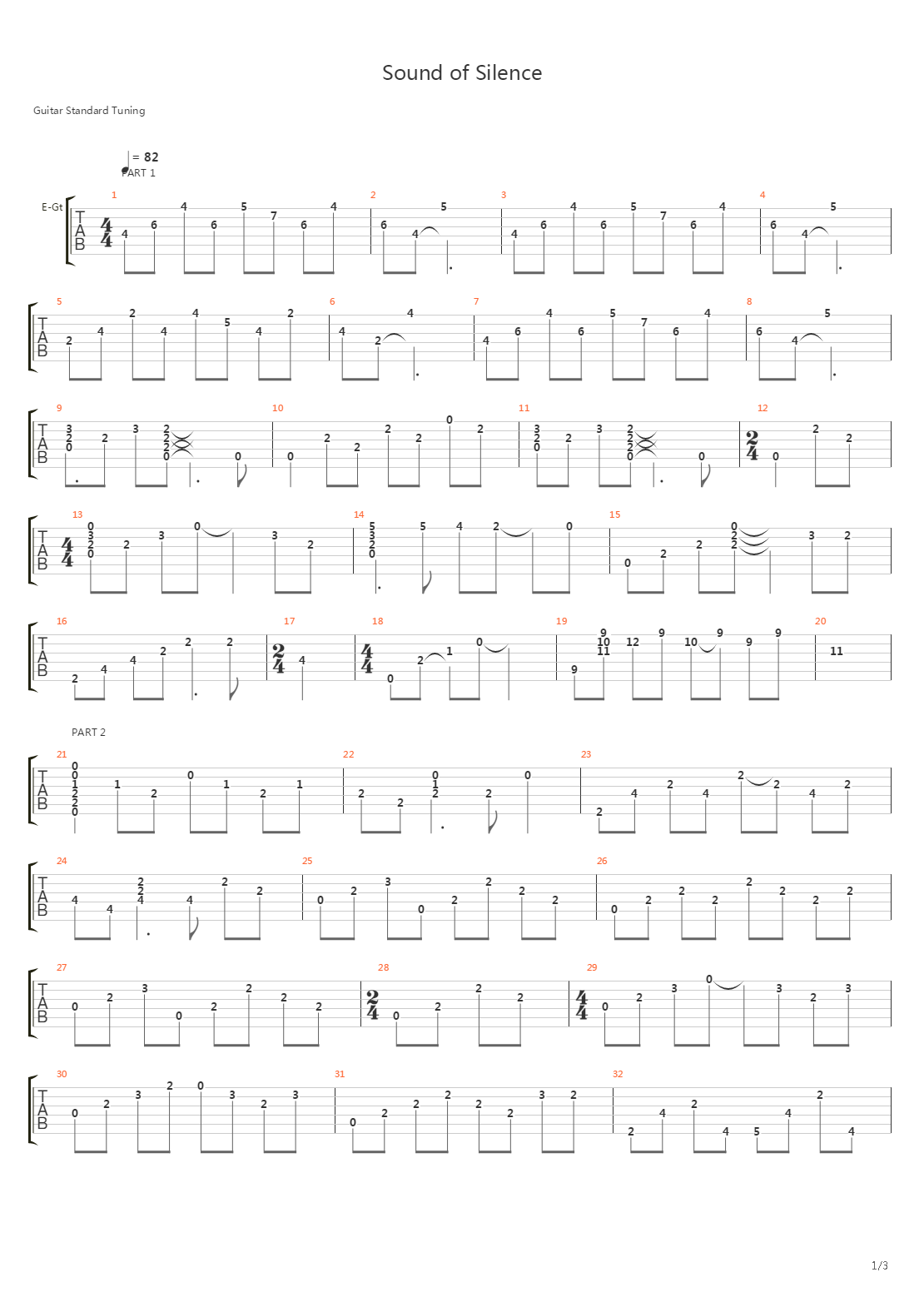 The Sound Of Silence吉他谱