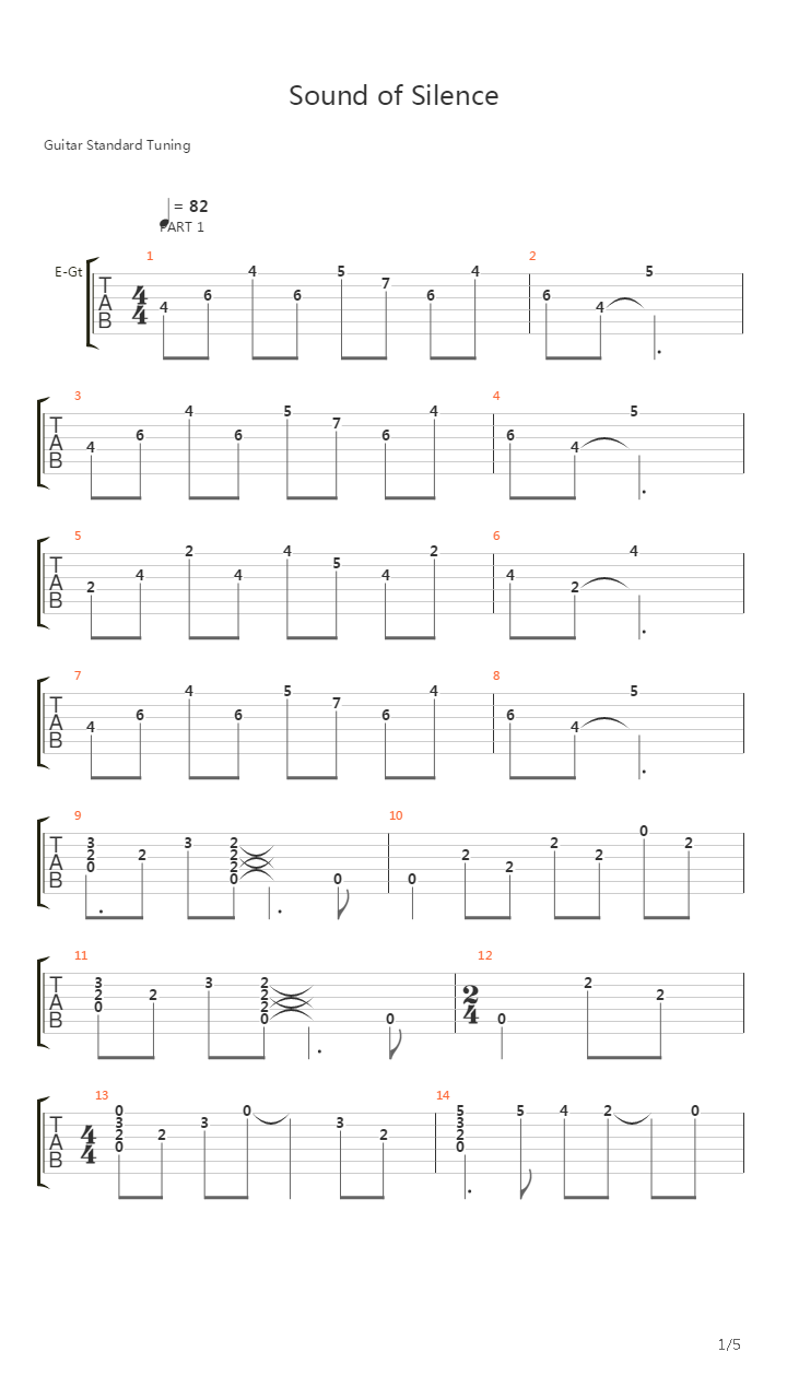 The Sound Of Silence吉他谱
