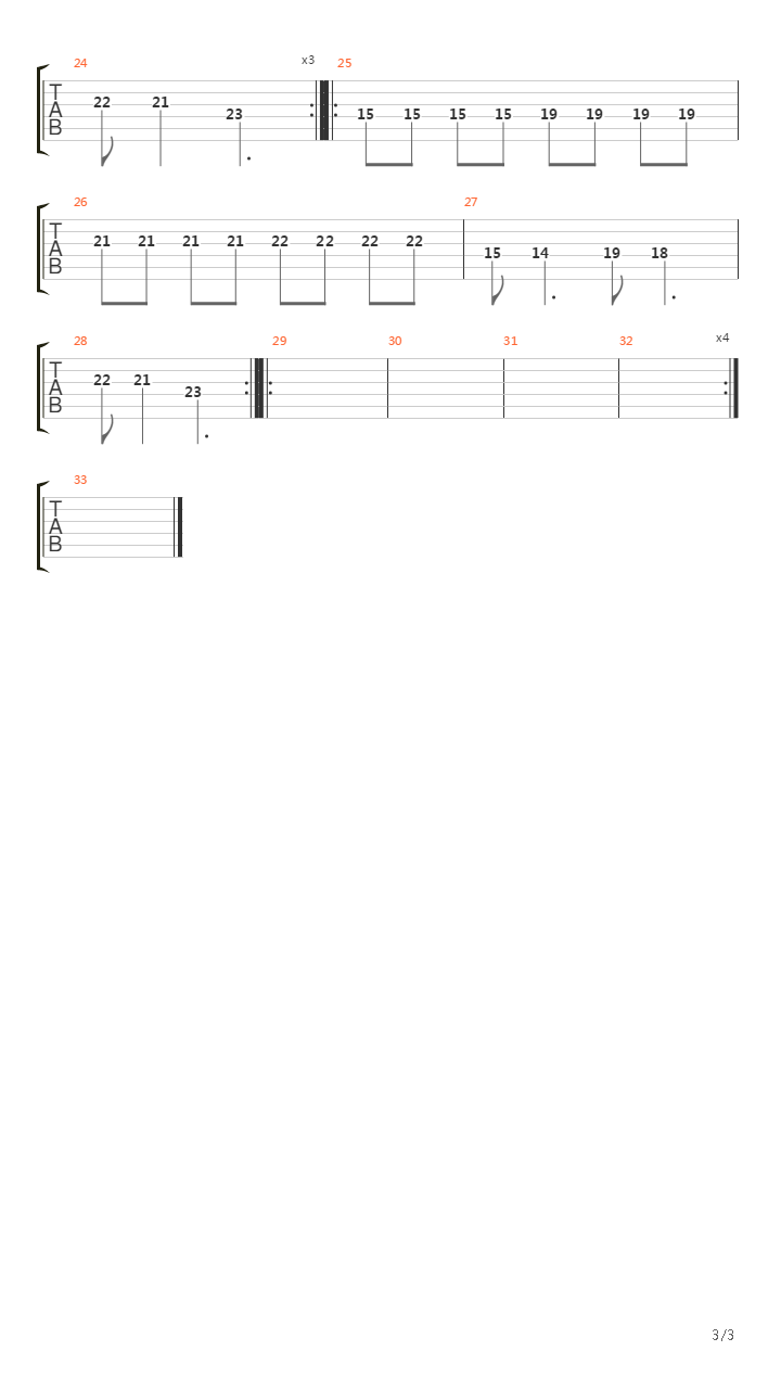 Excavated吉他谱
