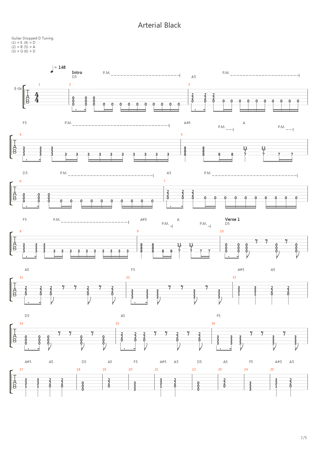 Arterial Black吉他谱