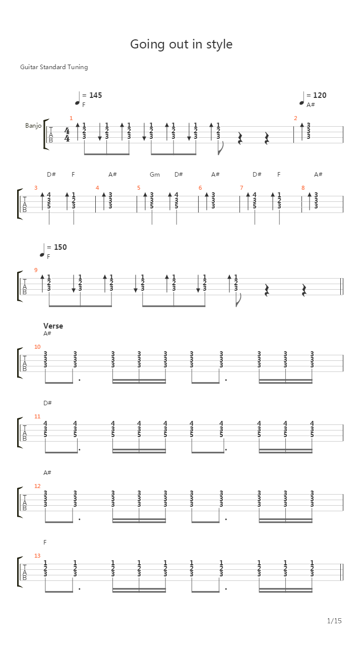 Going Out In Style吉他谱