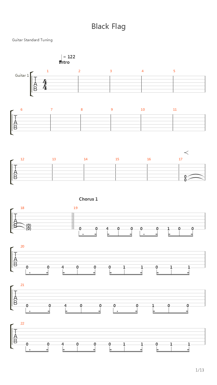 Black Flag吉他谱