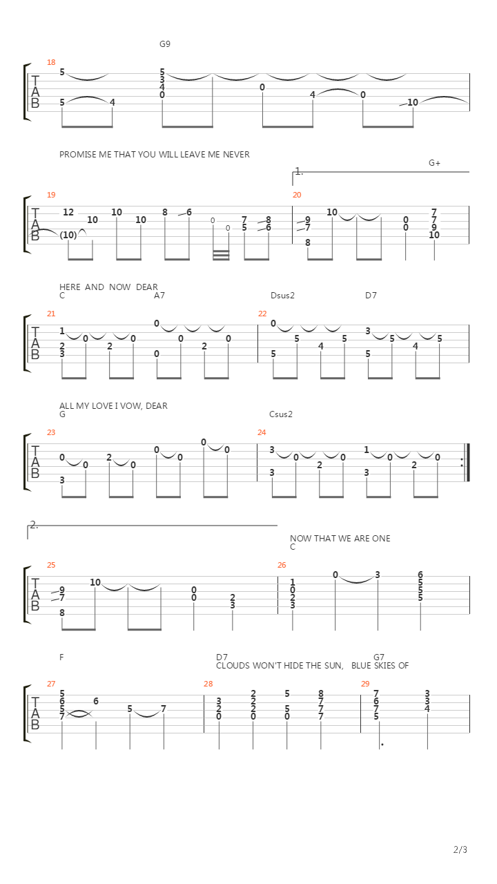 Hawaiian Wedding Song吉他谱
