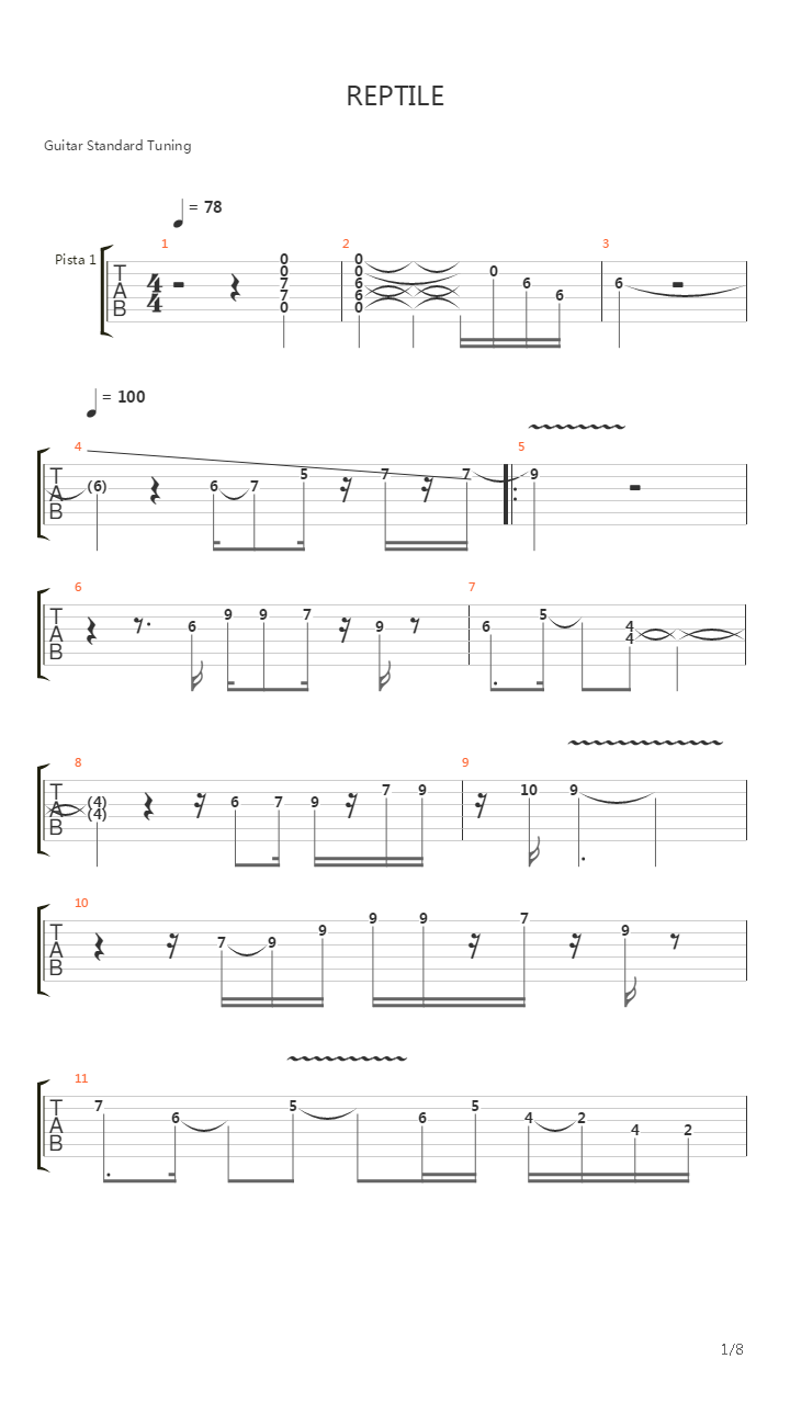 Reptile吉他谱