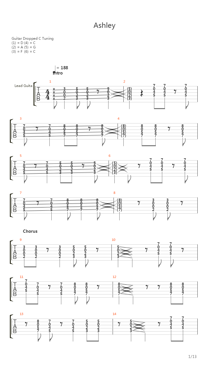 Ashley吉他谱