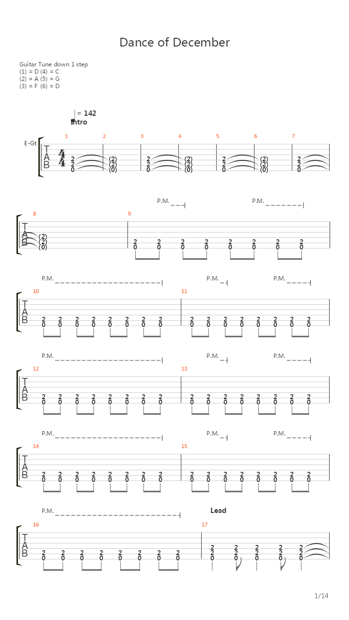 Dance Of December吉他谱