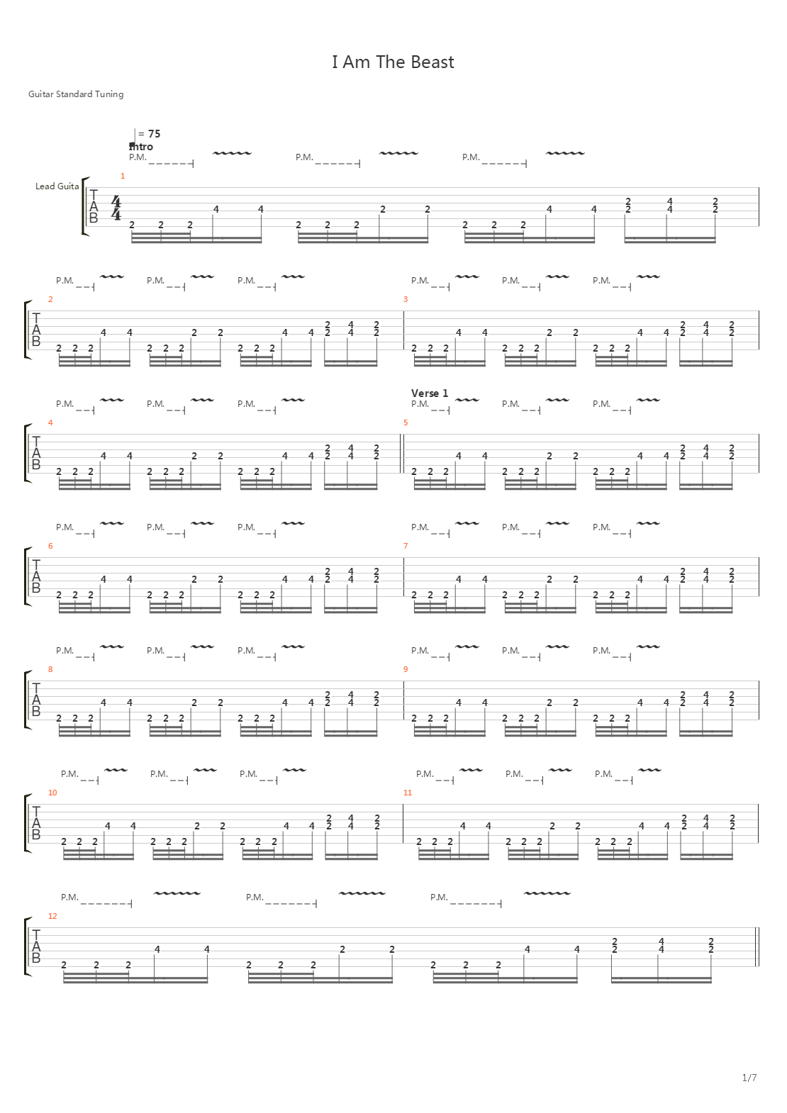 I Am The Beast吉他谱