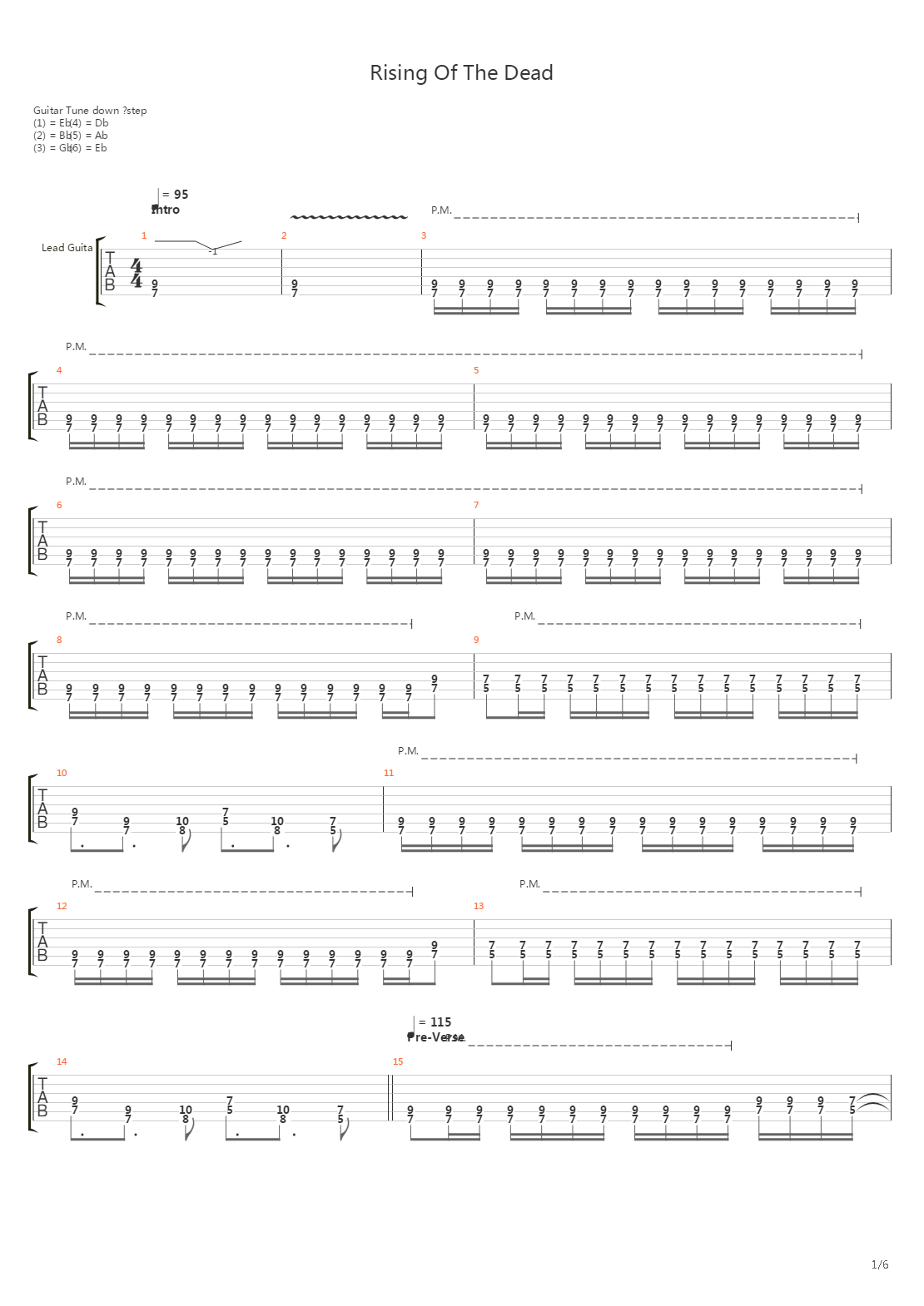 Rising Of The Dead吉他谱