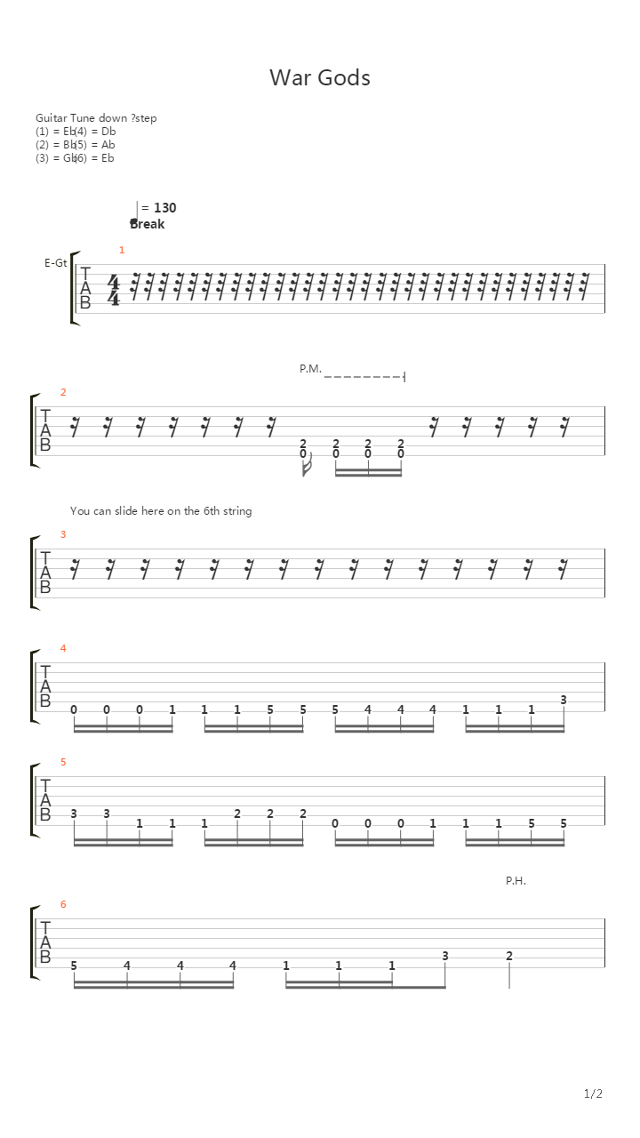 War Gods吉他谱