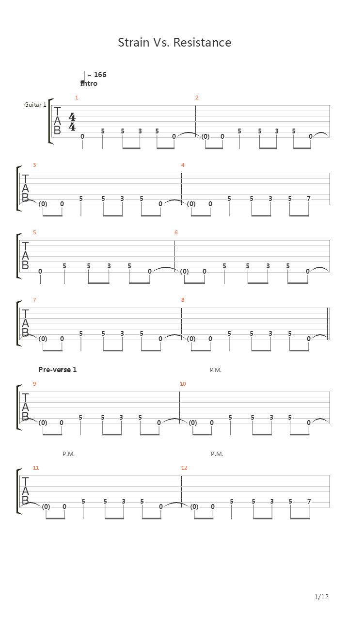 Strain Vs Resistance吉他谱