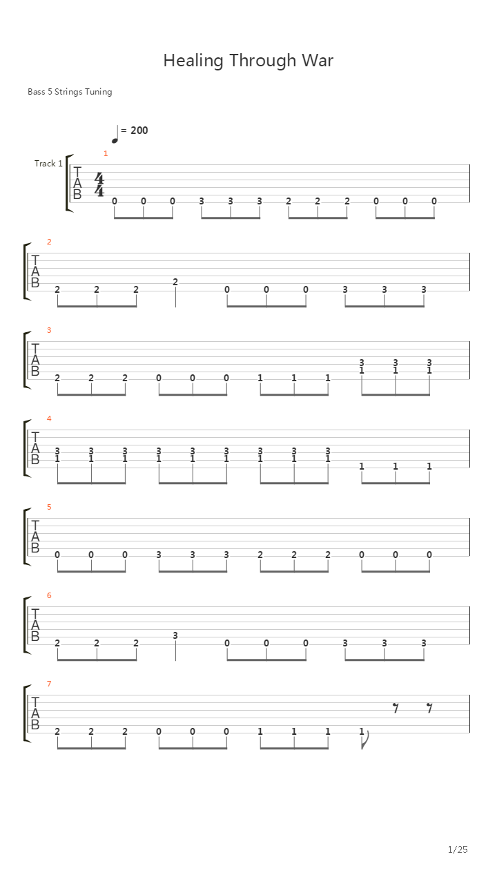 Healing Through War吉他谱