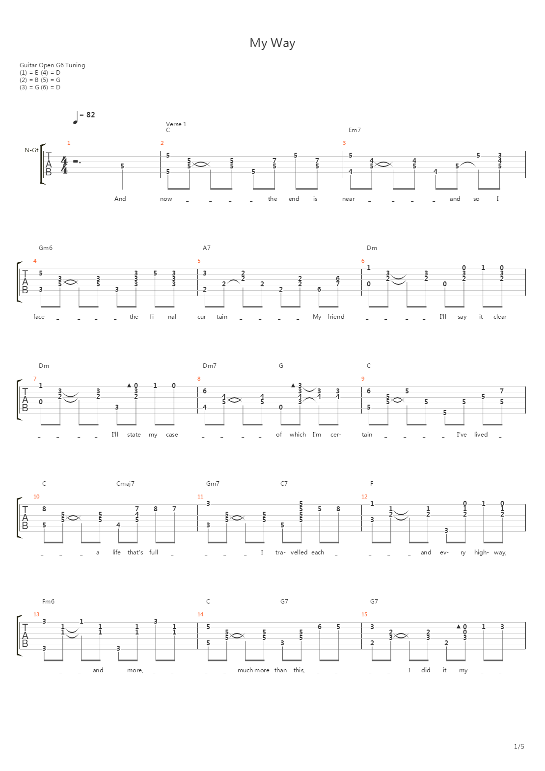 My Way吉他谱