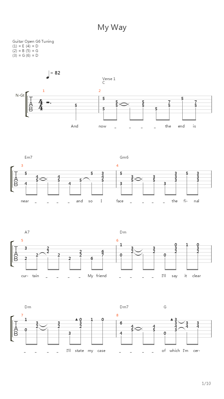 My Way吉他谱