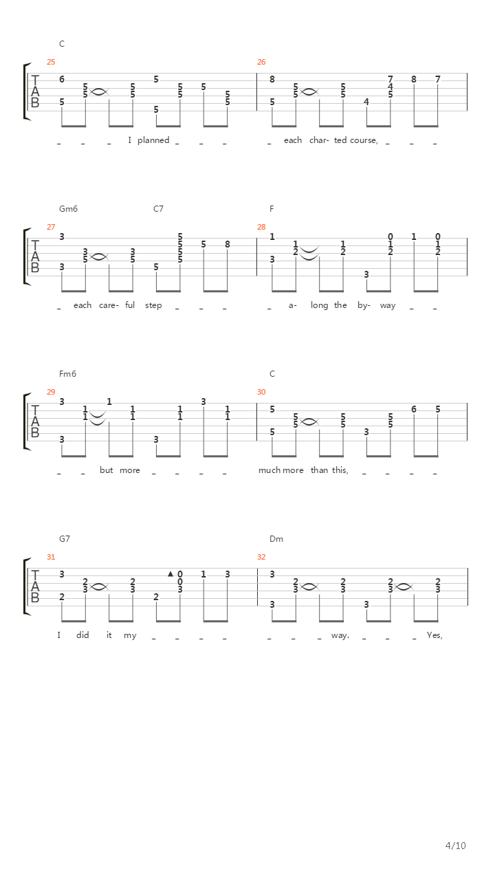 My Way吉他谱