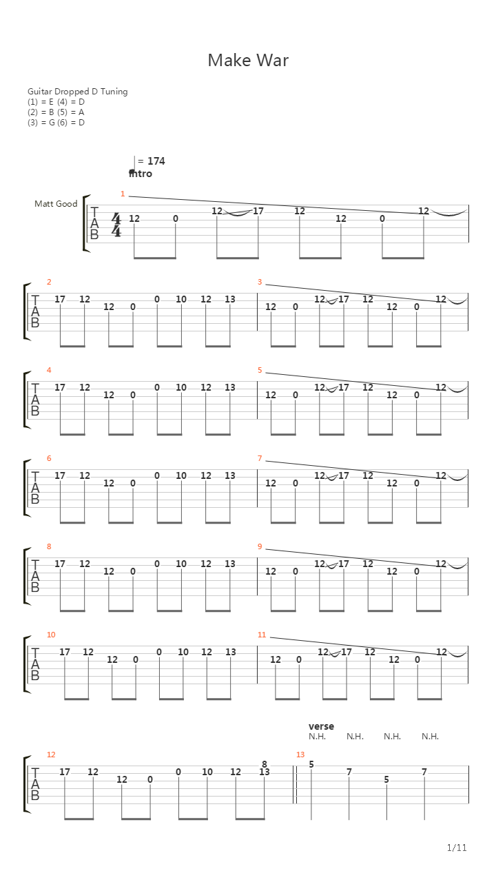 Make War吉他谱