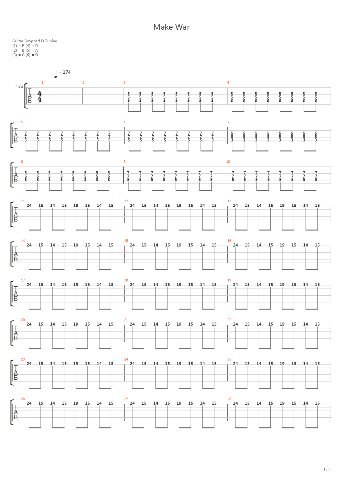 Make War吉他谱