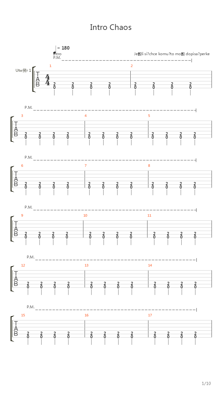 Intro Chaos吉他谱