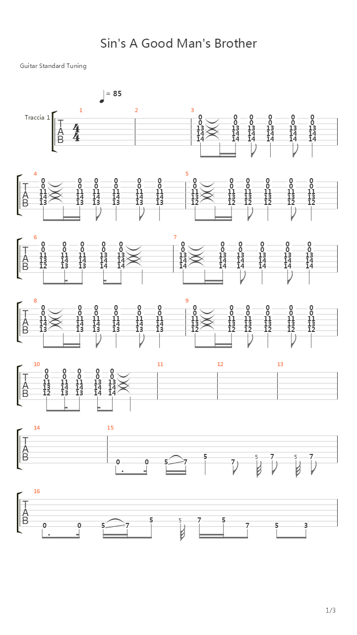 Sins A Good Mans Brother吉他谱