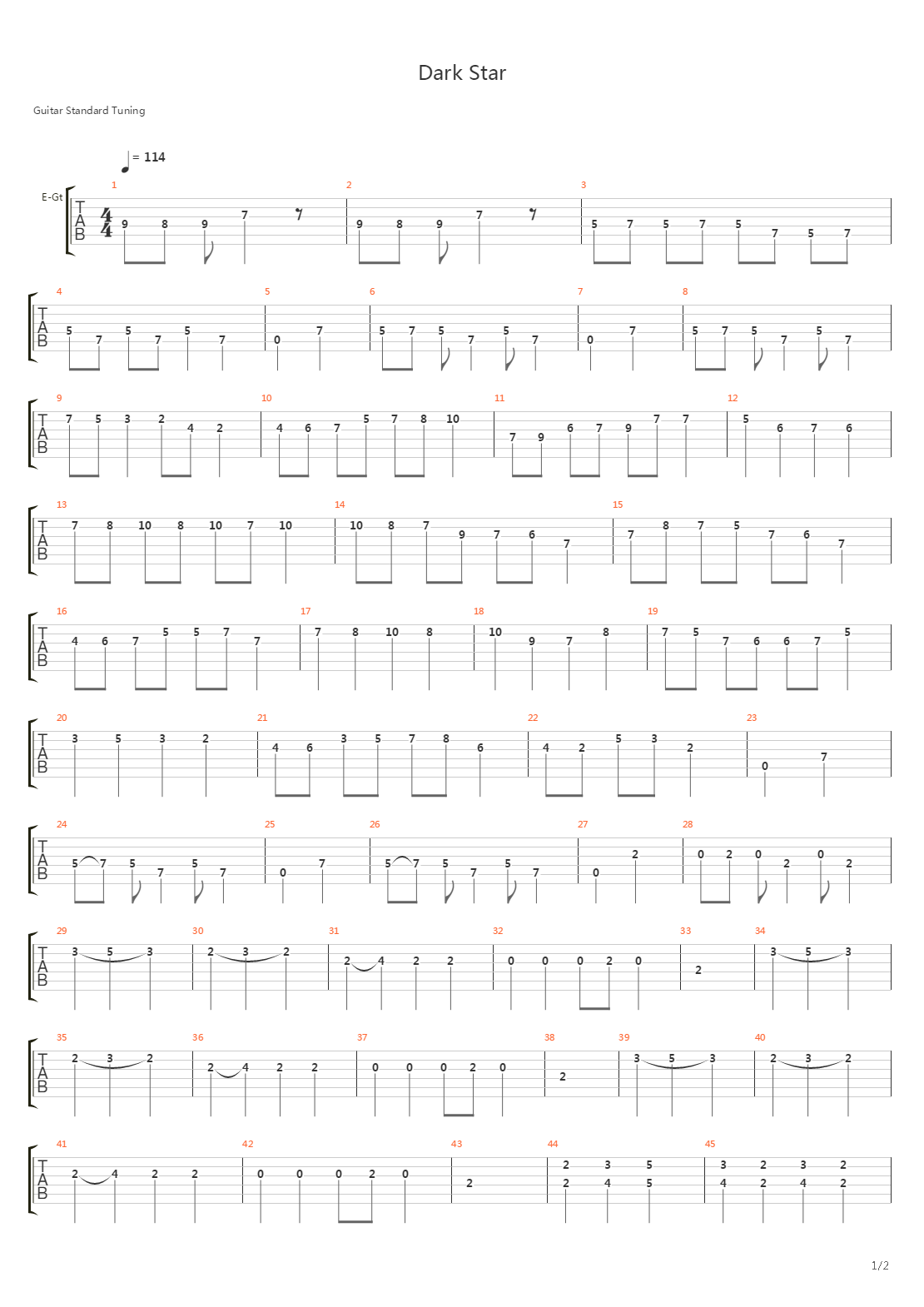 Dark Star吉他谱