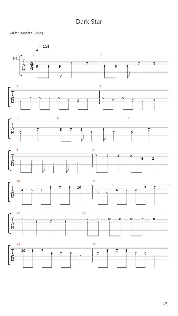 Dark Star吉他谱