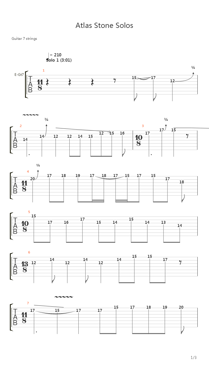Atlas Stone吉他谱