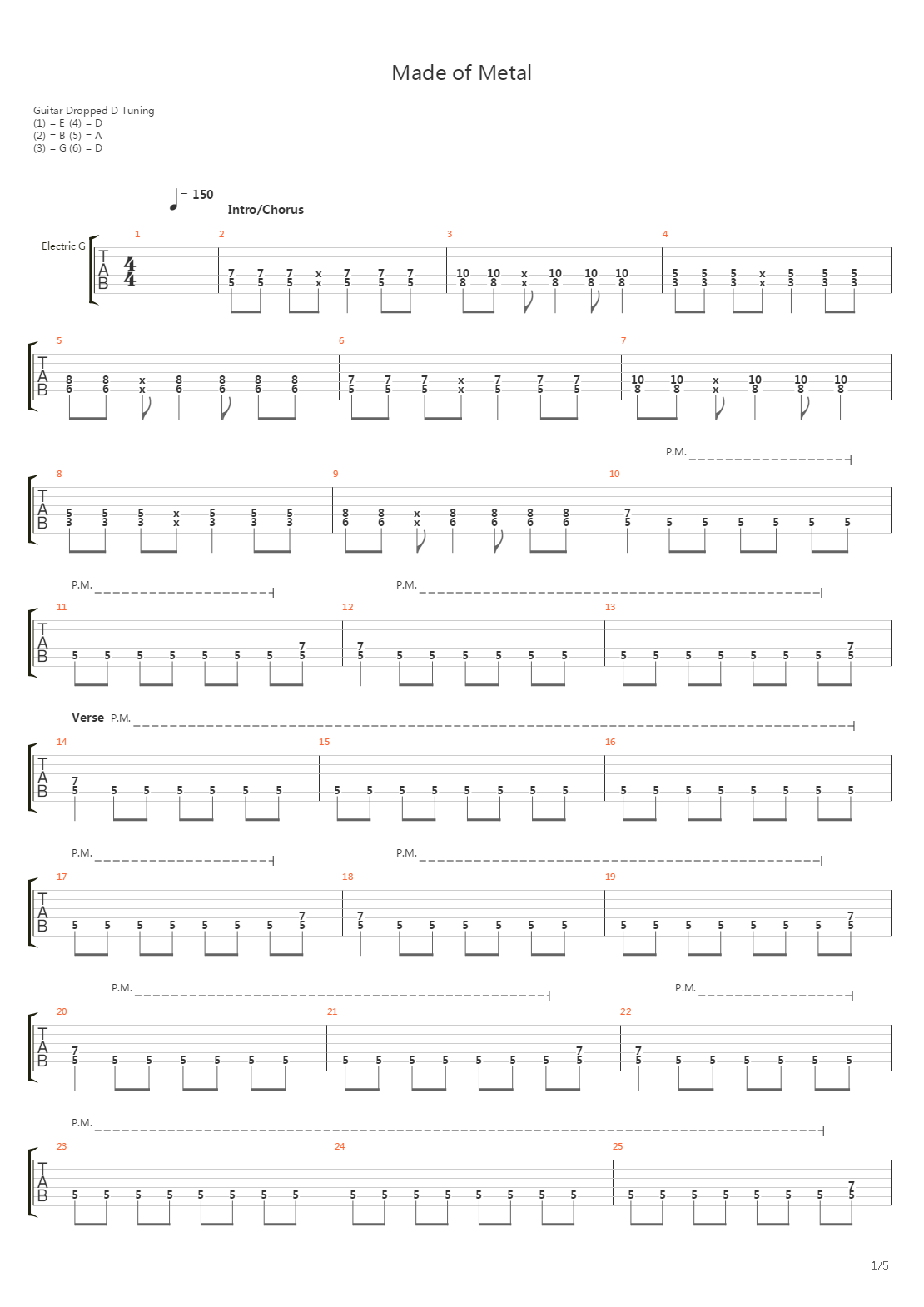 Made Of Metal吉他谱