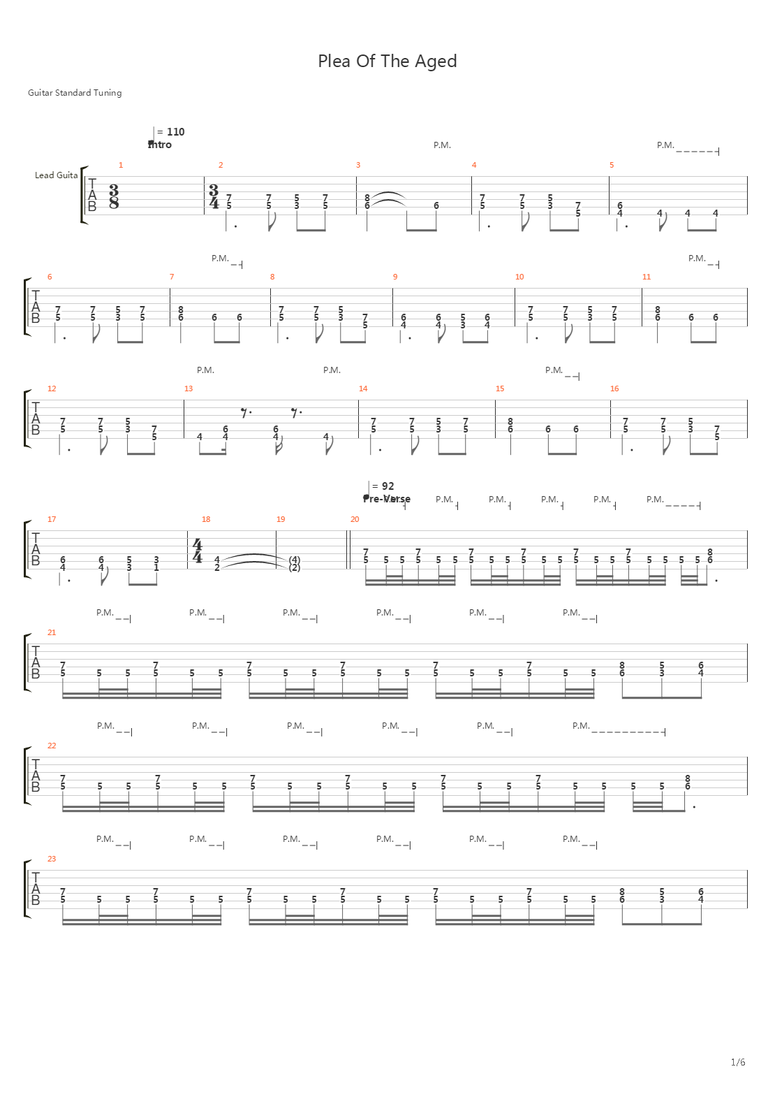 Plea Of The Aged吉他谱