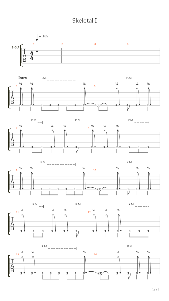 Skeletal I - Mourning Repairs吉他谱