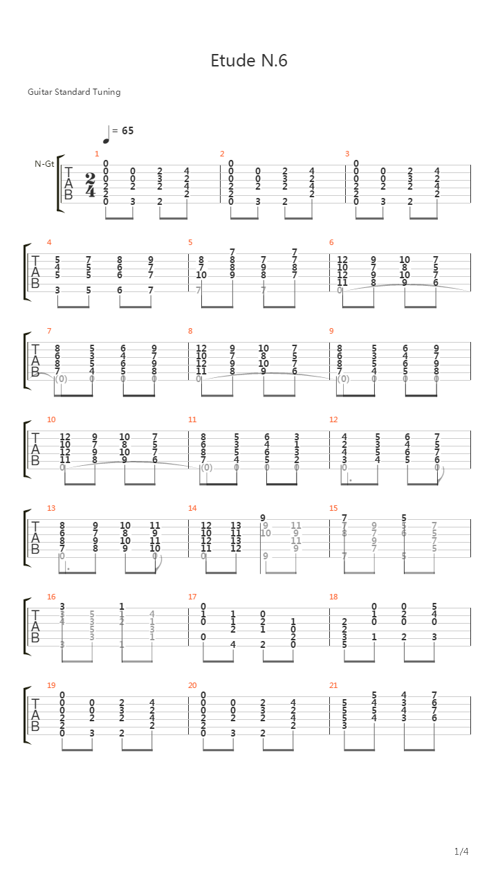 Estudio No 6吉他谱