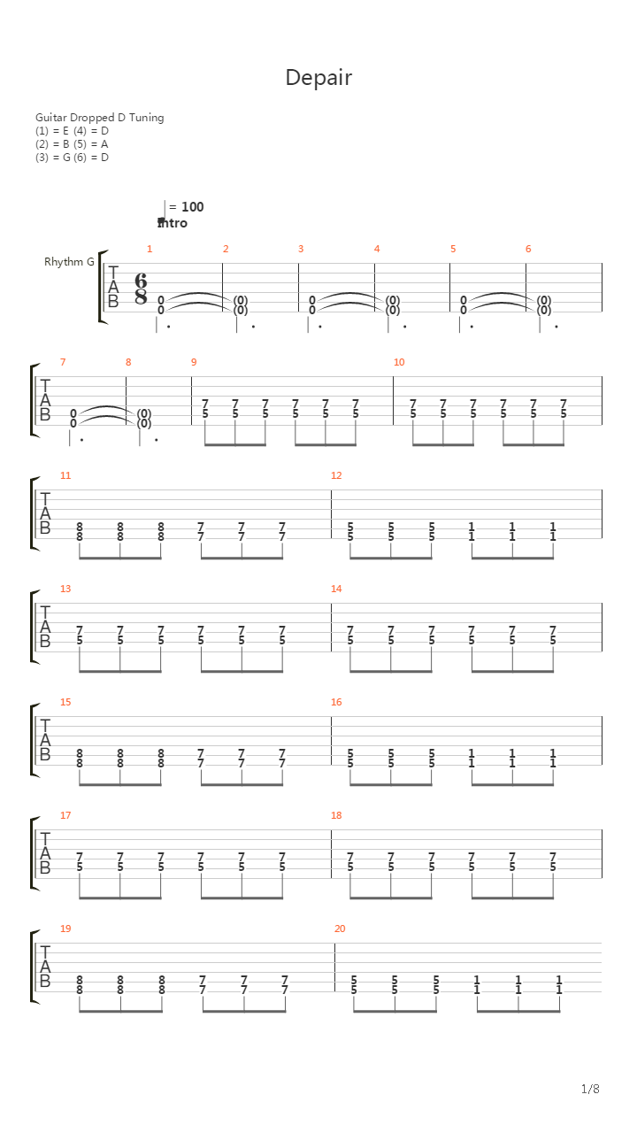 Despair吉他谱