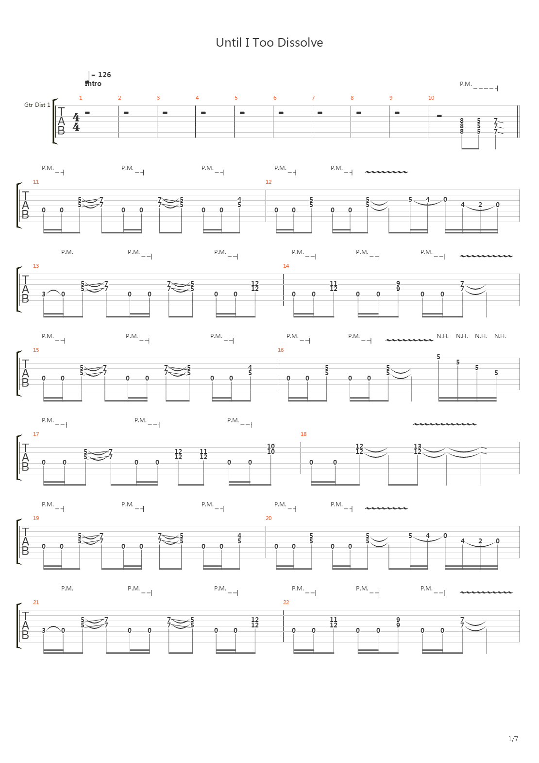 Until I Too Dissolve吉他谱