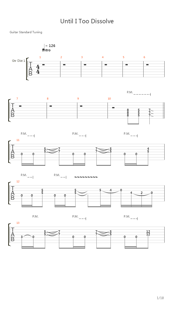 Until I Too Dissolve吉他谱