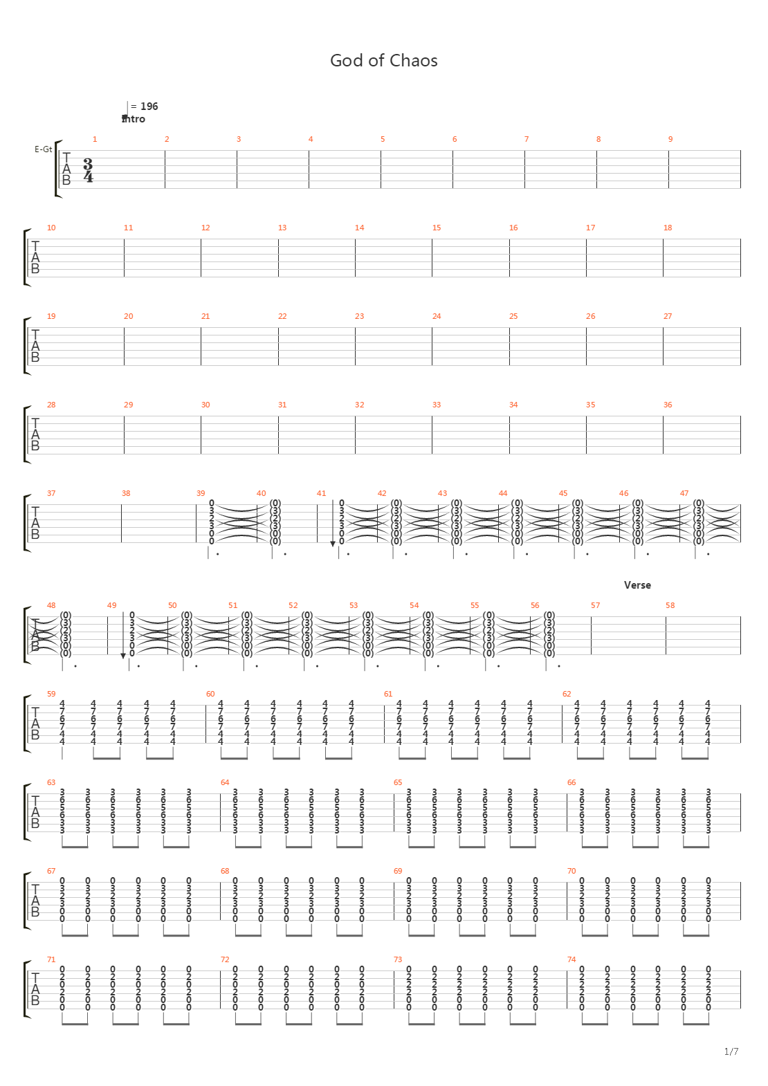 God Of Chaos吉他谱