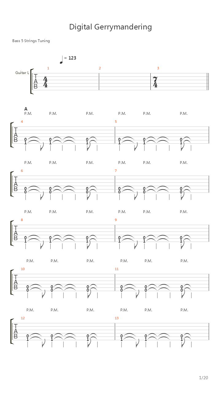 Digital Gerrymandering吉他谱