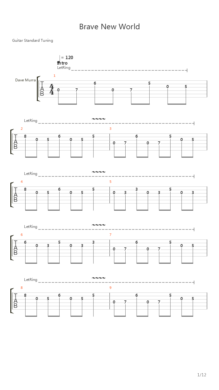 Brave New World吉他谱