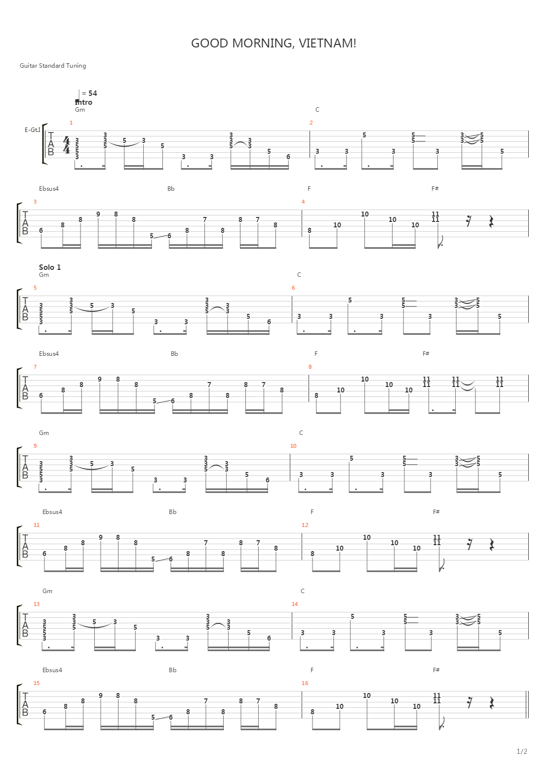 Good Morning Vietnam吉他谱