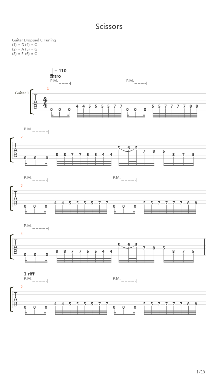 Scissors吉他谱
