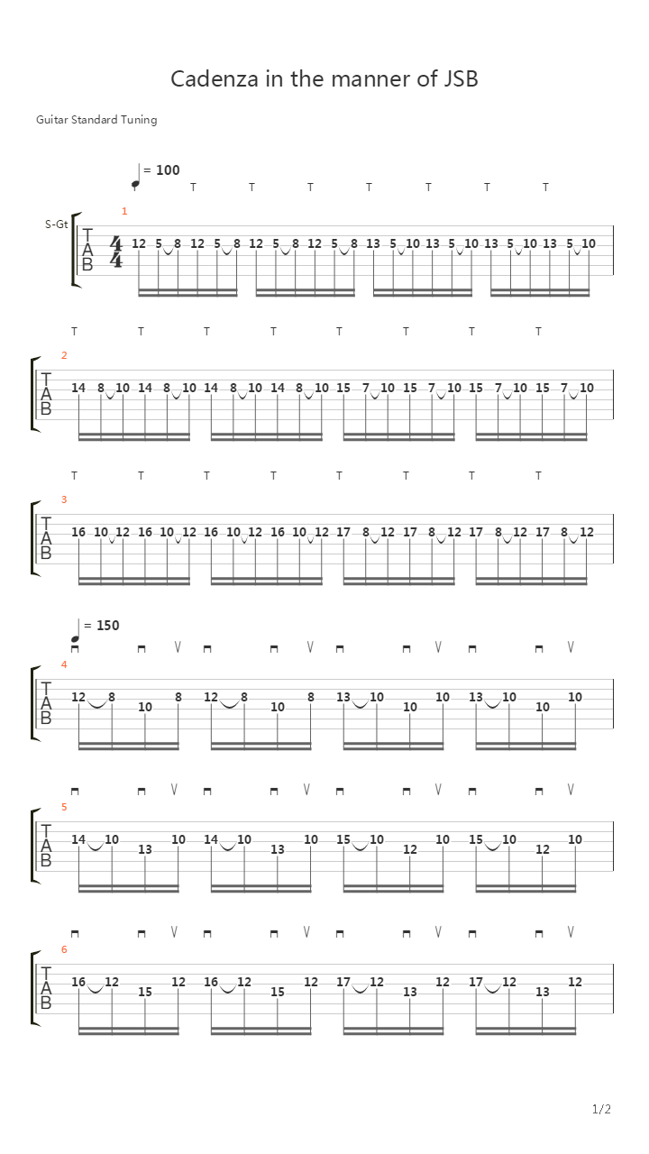 Cadenza In The Manner Of Jsbach吉他谱