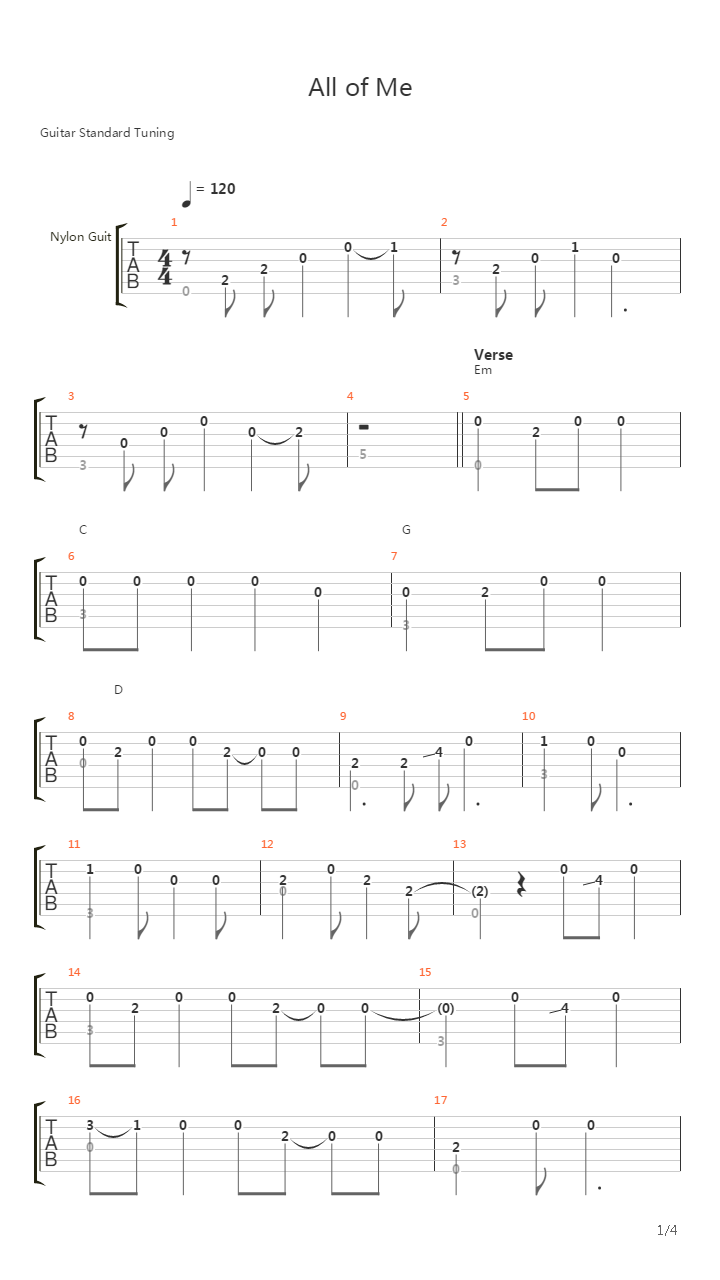 All Of Me吉他谱